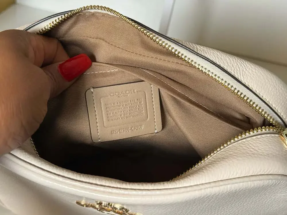 Coach Jamie Camera Crossbody Bag in Chalk Pebbled Leather